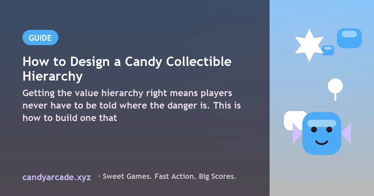 Collectible types arranged by value from candy drop to sugar crystal