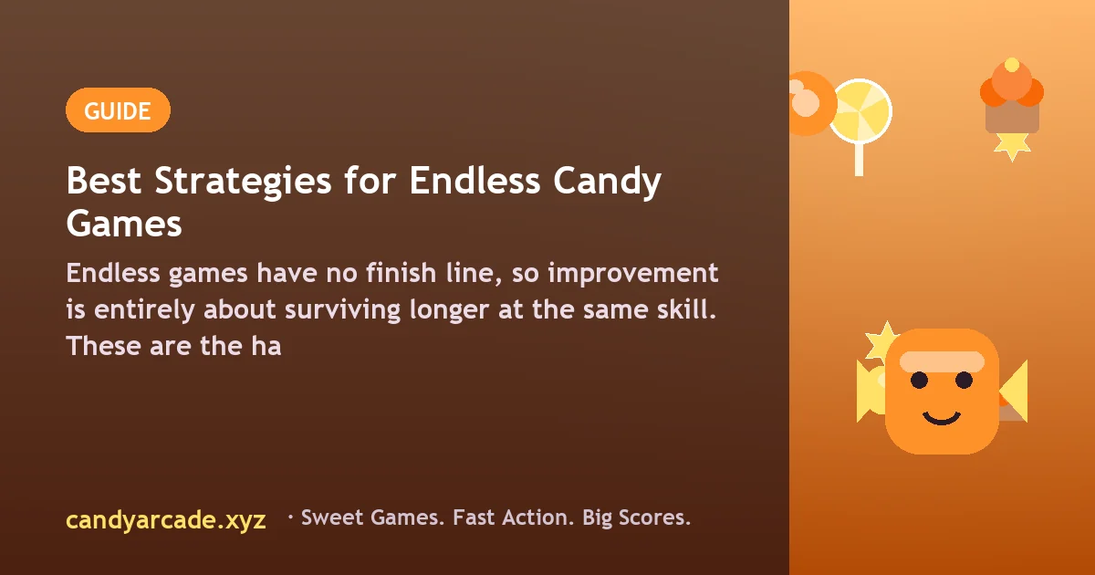 Endless runner scene with distance markers and a candy trail marking a clear lane