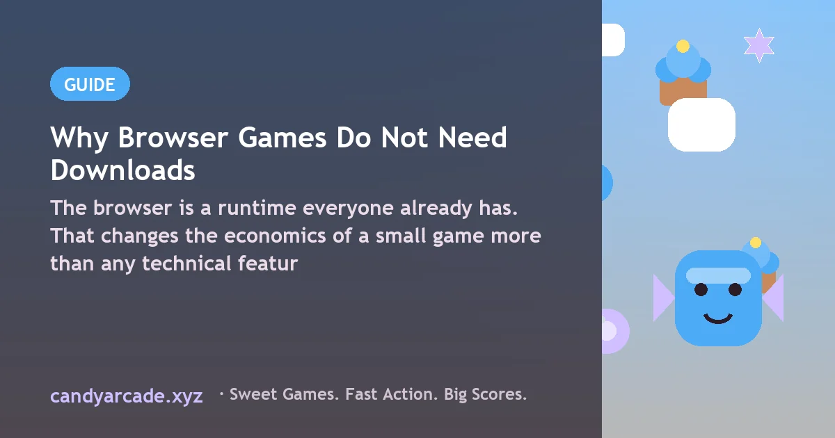 A browser window with a game already running, contrasted with an install prompt