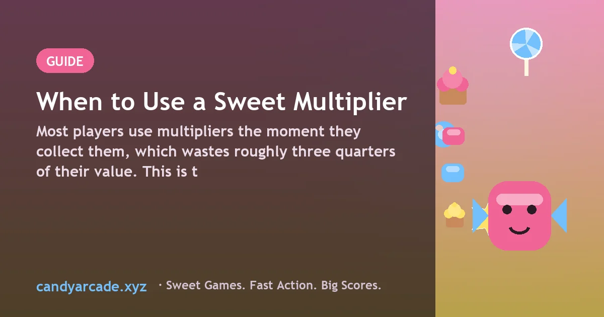 Sweet Multiplier power-up icon with a score value doubling above a candy cluster