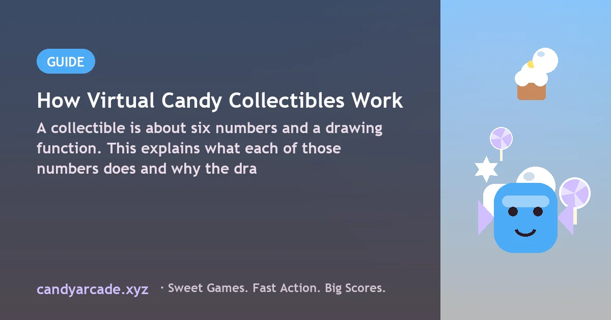 The nine candy collectible types drawn side by side showing their distinct silhouettes